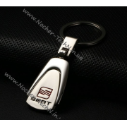 Авто брелок Seat (Сеат) на ключі, овальний, сталевий - брелок на подарунок